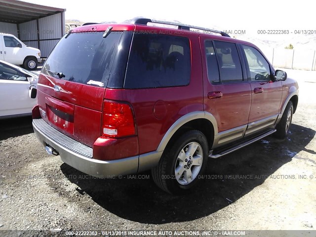 1FMZU64K33UC19134 - 2003 FORD EXPLORER EDDIE BAUER RED photo 4