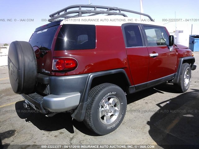 JTEBU11F68K020660 - 2008 TOYOTA FJ CRUISER MAROON photo 4