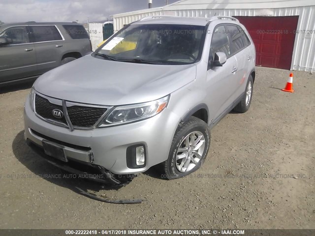 5XYKTCA63EG509411 - 2014 KIA SORENTO LX SILVER photo 6