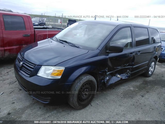 1D8HN44H28B194642 - 2008 DODGE GRAND CARAVAN SE BLUE photo 2