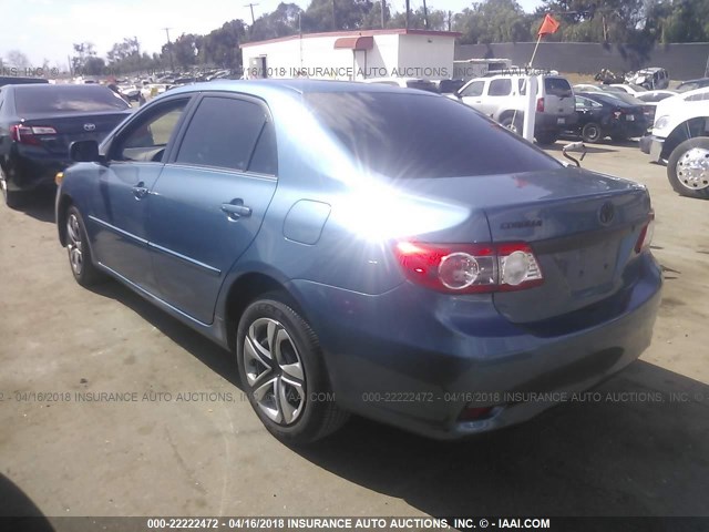 5YFBU4EE9DP218054 - 2013 TOYOTA COROLLA S/LE BLUE photo 3