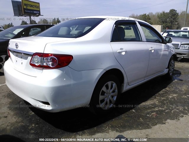 2T1BU4EE1CC801488 - 2012 TOYOTA COROLLA S/LE WHITE photo 4