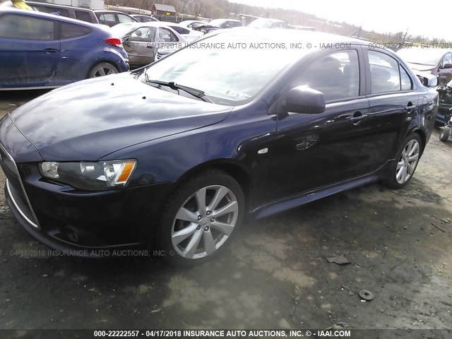 JA32U8FW4DU001611 - 2013 MITSUBISHI LANCER GT BLUE photo 2