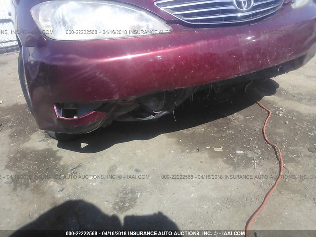 4T1BF32K25U109644 - 2005 TOYOTA CAMRY LE/XLE/SE 红色 照片 6