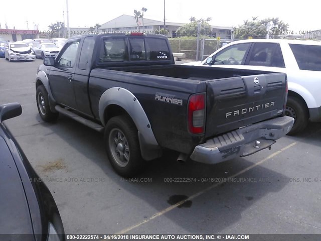 1N6ED26T22C337999 - 2002 NISSAN FRONTIER KING CAB XE/KING CAB SE BLACK photo 3