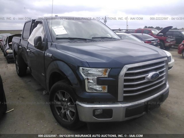 1FTEW1CP2FKE59207 - 2015 FORD F150 SUPERCREW BLUE photo 1