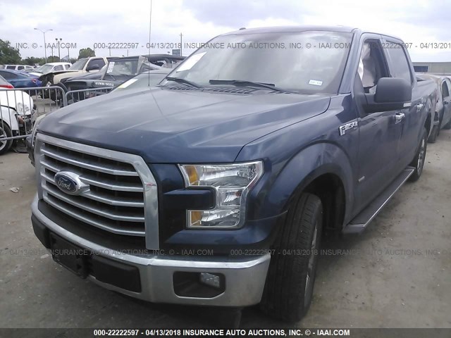 1FTEW1CP2FKE59207 - 2015 FORD F150 SUPERCREW BLUE photo 2