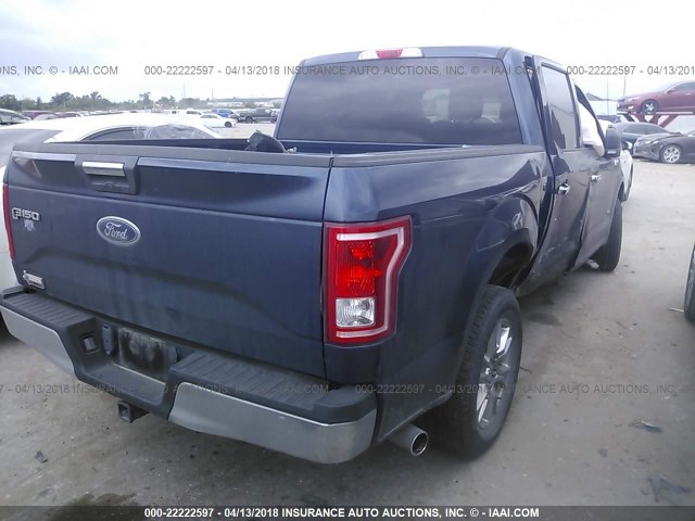 1FTEW1CP2FKE59207 - 2015 FORD F150 SUPERCREW BLUE photo 4