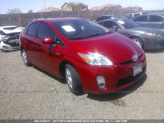 JTDKN3DU7B0311033 - 2011 TOYOTA PRIUS RED photo 1