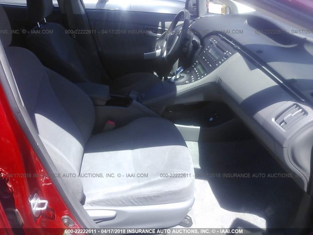 JTDKN3DU7B0311033 - 2011 TOYOTA PRIUS RED photo 5