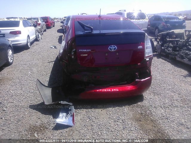 JTDKN3DU7B0311033 - 2011 TOYOTA PRIUS RED photo 6