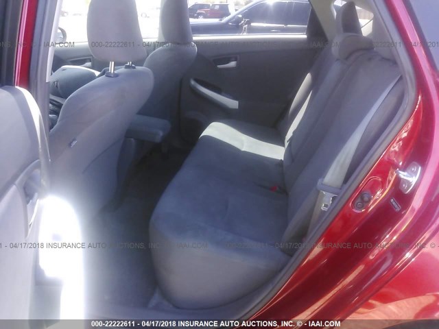 JTDKN3DU7B0311033 - 2011 TOYOTA PRIUS RED photo 8
