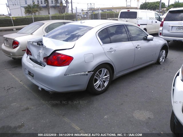 JN1DV6AP6CM811884 - 2012 INFINITI G25 JOURNEY SILVER photo 4