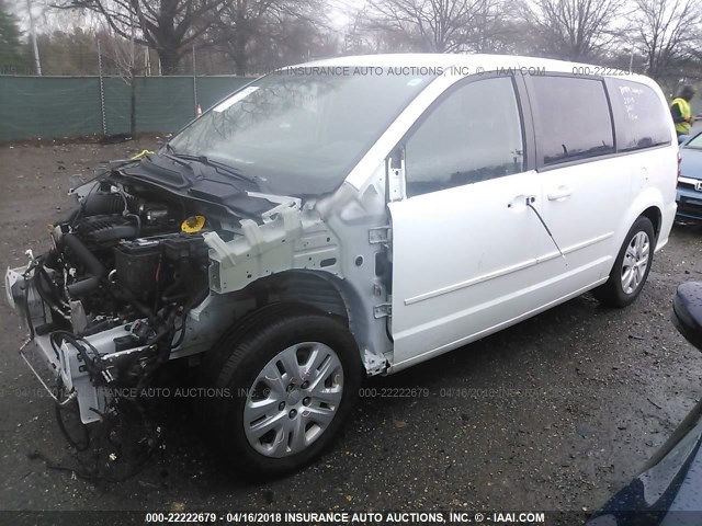 2C4RDGBG2FR647884 - 2015 DODGE GRAND CARAVAN SE WHITE photo 2