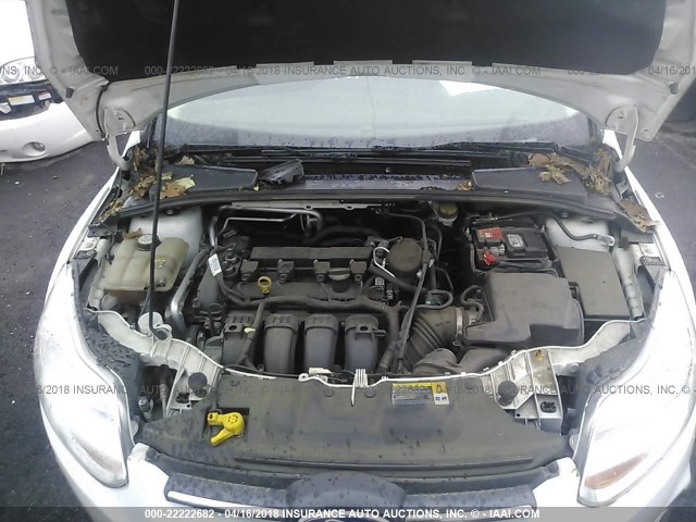 1FAHP3E24CL321686 - 2012 FORD FOCUS S WHITE photo 10