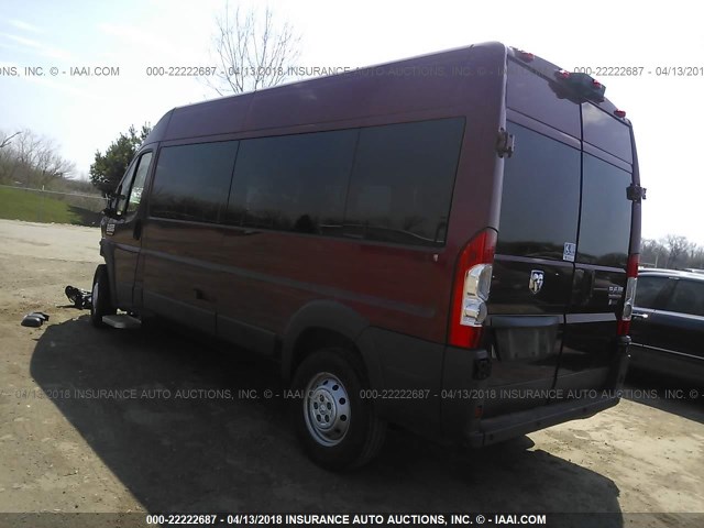3C6TRVPG2GE104291 - 2016 RAM PROMASTER 2500 2500 HIGH MAROON photo 3