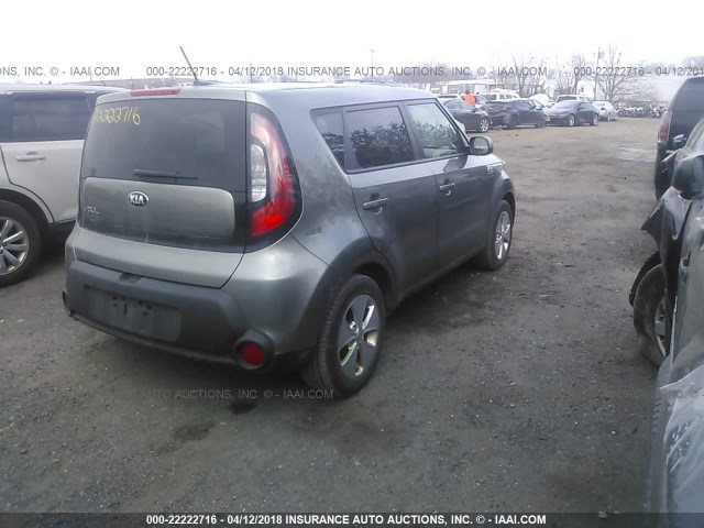 KNDJN2A20G7259137 - 2016 KIA SOUL GRAY photo 4