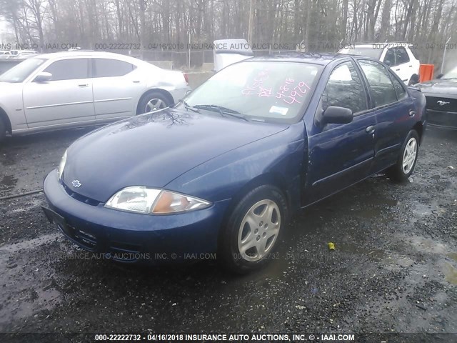 1G1JF524227244929 - 2002 CHEVROLET CAVALIER LS BLUE photo 2