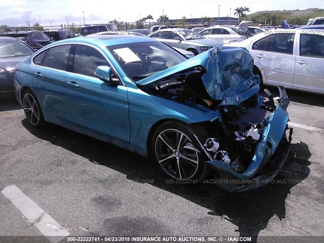 WBA4J1C50JBG75977 - 2018 BMW 430I GRAN COUPE BLUE photo 1