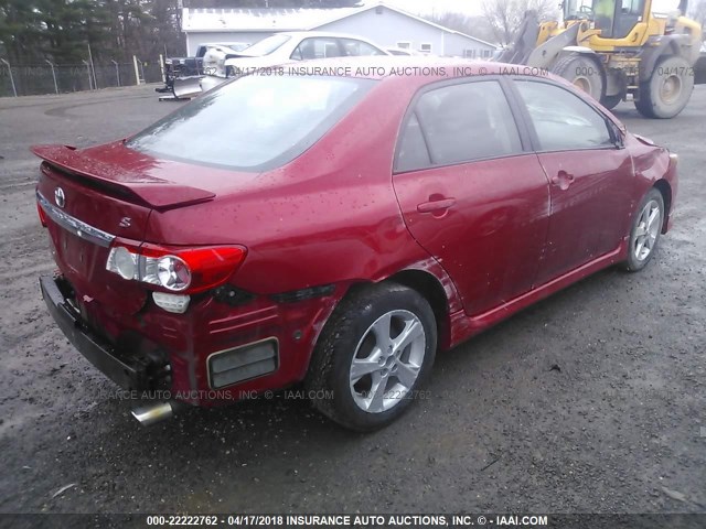 5YFBU4EE2DP189190 - 2013 TOYOTA COROLLA S/LE RED photo 4