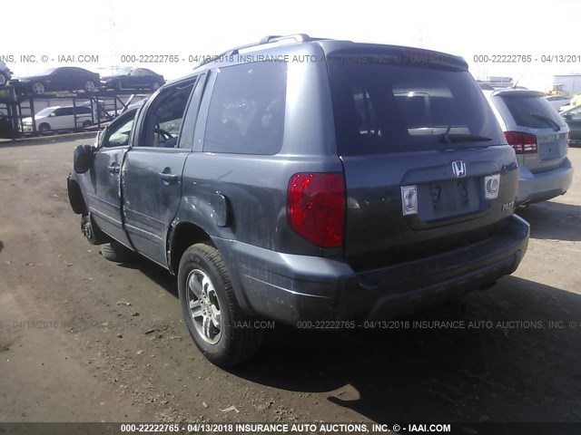 5FNYF18665B023212 - 2005 HONDA PILOT EXL GRAY photo 3