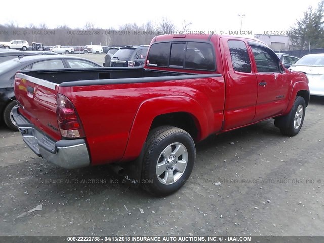 5TEUU42N86Z247507 - 2006 TOYOTA TACOMA ACCESS CAB RED photo 4