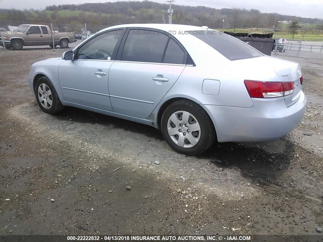 5NPET46C87H256082 - 2007 HYUNDAI SONATA GLS BLUE photo 3