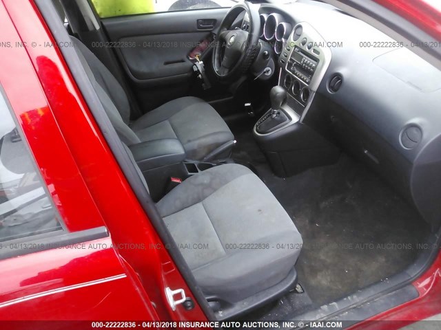 2T1KR32E83C001125 - 2003 TOYOTA COROLLA MATRIX XR RED photo 5