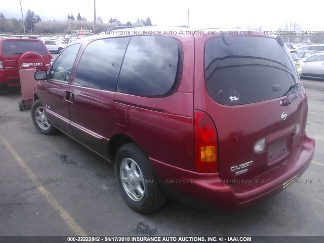 4N2XN11TXYD804421 - 2000 NISSAN QUEST SE/GLE/GXE RED photo 3