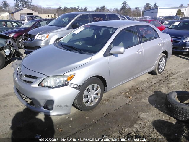 2T1BU4EE4BC573808 - 2011 TOYOTA COROLLA S/LE SILVER photo 2