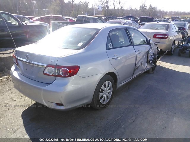 2T1BU4EE4BC573808 - 2011 TOYOTA COROLLA S/LE SILVER photo 4