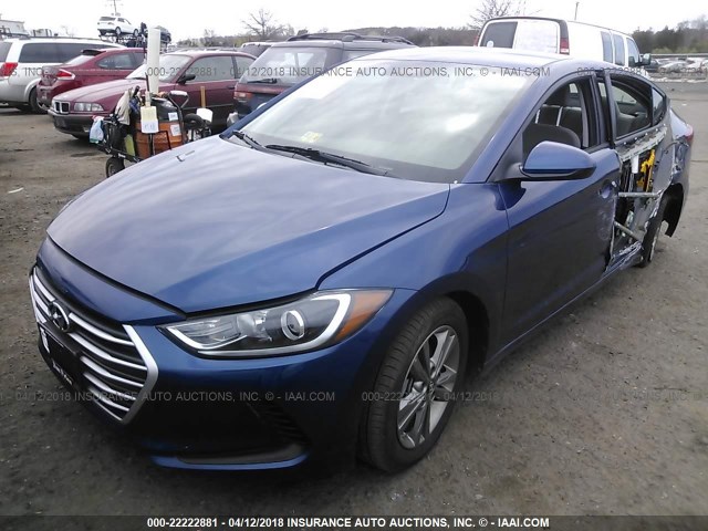 5NPD84LF1JH274331 - 2018 HYUNDAI ELANTRA SEL/VALUE/LIMITED BLUE photo 2