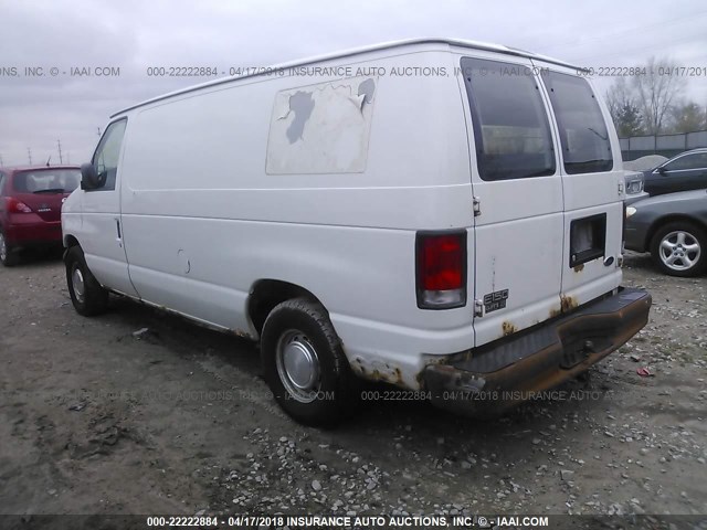 1FTRE14271HB64410 - 2001 FORD ECONOLINE E150 VAN WHITE photo 3