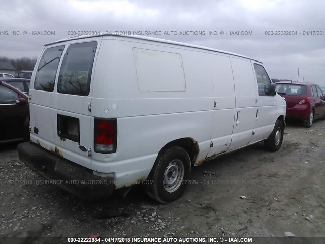 1FTRE14271HB64410 - 2001 FORD ECONOLINE E150 VAN WHITE photo 4