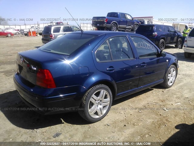 3VWTH69M52M139777 - 2002 VOLKSWAGEN JETTA GLX BLUE photo 4