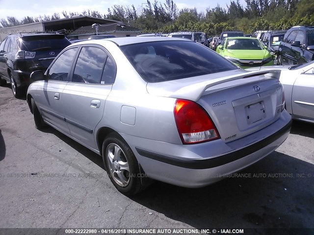 KMHDN45D23U653816 - 2003 HYUNDAI ELANTRA GLS/GT SILVER photo 3