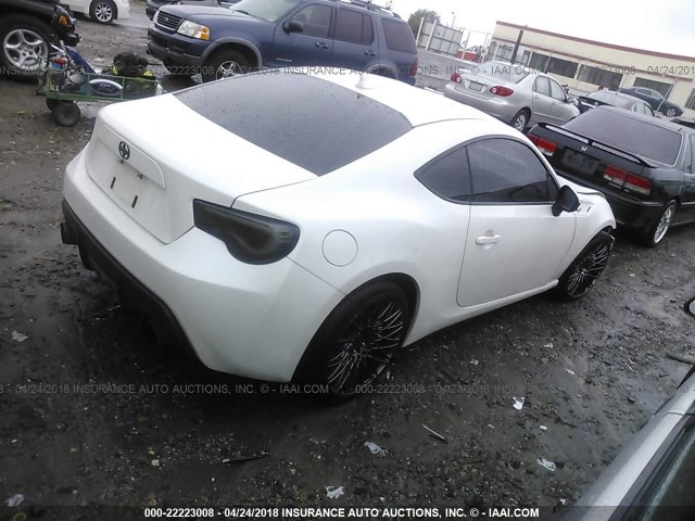 JF1ZNAA15D2705947 - 2013 TOYOTA SCION FR-S WHITE photo 4