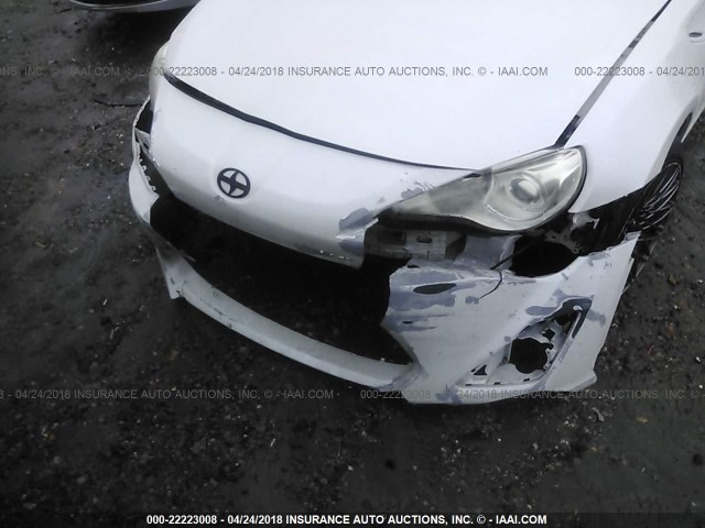 JF1ZNAA15D2705947 - 2013 TOYOTA SCION FR-S WHITE photo 6