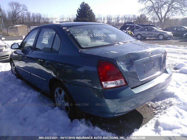 KMHDN45D73U471688 - 2003 HYUNDAI ELANTRA GLS/GT BLUE photo 3