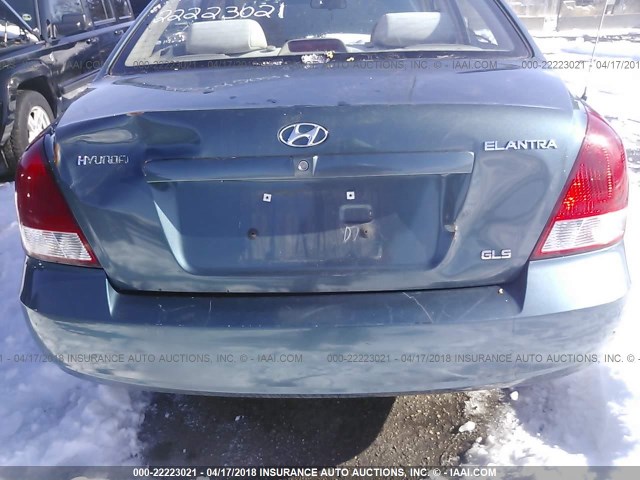 KMHDN45D73U471688 - 2003 HYUNDAI ELANTRA GLS/GT BLUE photo 6