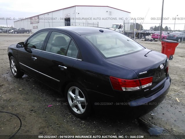 5NPEU46CX8H379994 - 2008 HYUNDAI SONATA SE/LIMITED Dark Blue photo 3