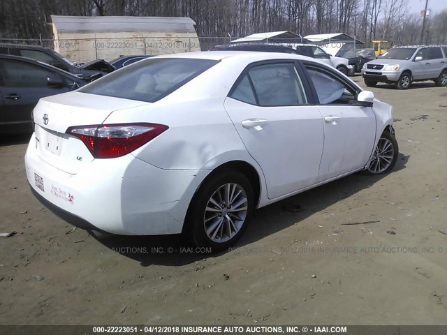 2T1BURHE8EC180276 - 2014 TOYOTA COROLLA L/LE/LE PLS/PRM/S/S PLS WHITE photo 4