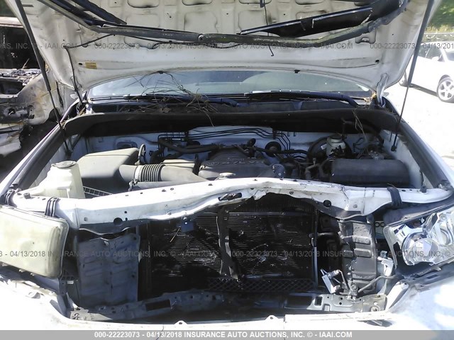 5TFRT54187X013658 - 2007 TOYOTA TUNDRA DOUBLE CAB SR5 WHITE photo 10