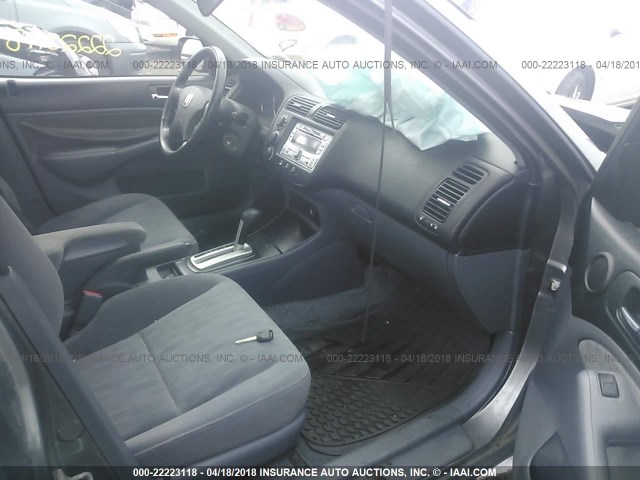 2HGES16555H615575 - 2005 HONDA CIVIC LX GRAY photo 5