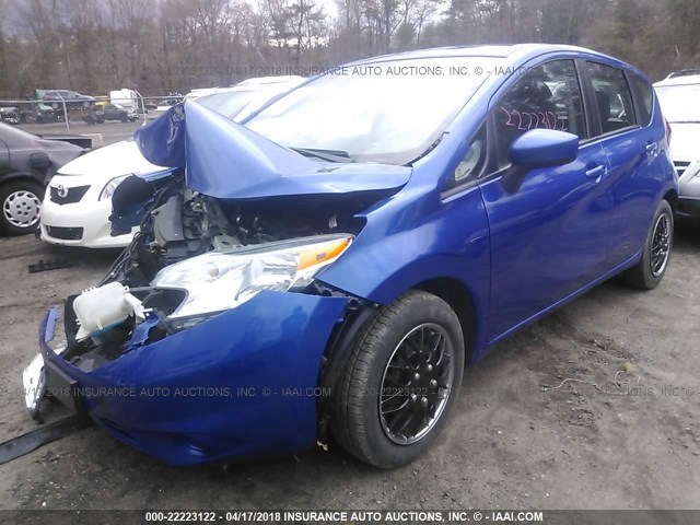 3N1CE2CP7FL417911 - 2015 NISSAN VERSA NOTE S/S PLUS/SV/SL/SR BLUE photo 2