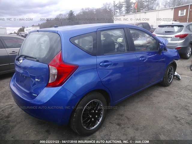 3N1CE2CP7FL417911 - 2015 NISSAN VERSA NOTE S/S PLUS/SV/SL/SR BLUE photo 4