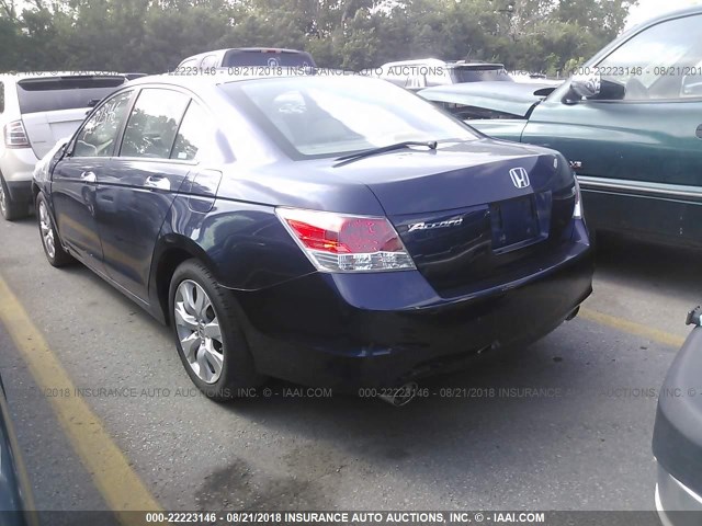 1HGCP36888A045038 - 2008 HONDA ACCORD EXL BLUE photo 3