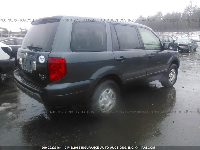 2HKYF18184H524171 - 2004 HONDA PILOT LX GRAY photo 4