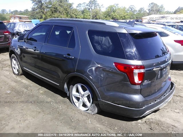 1FM5K8D83HGA65969 - 2017 FORD EXPLORER XLT BLACK photo 3