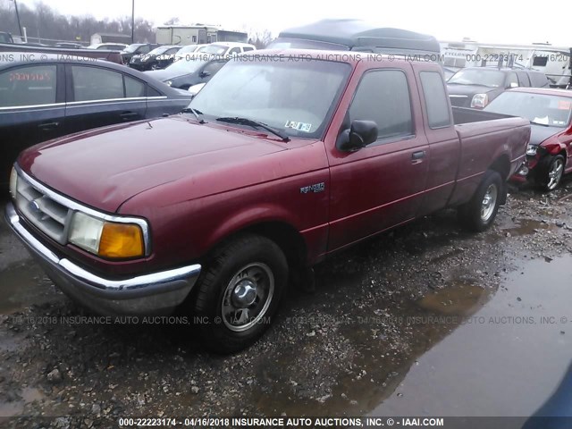 1FTCR14X3VTA36187 - 1997 FORD RANGER SUPER CAB RED photo 2